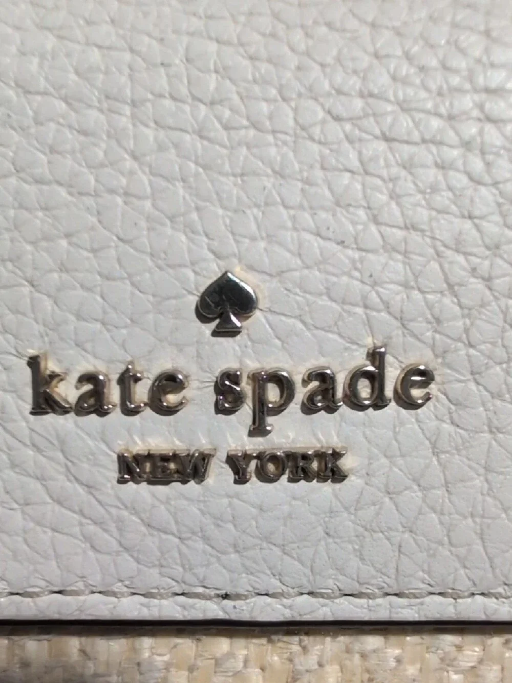 kate spade Off White and Gold Pebbled Leather Crossbody with Adjustable Strap